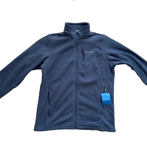 COLUMBIA Mens Full Zip YKK Blue Fleece Jacket Sweater Medium M - Picture 4 of 7
